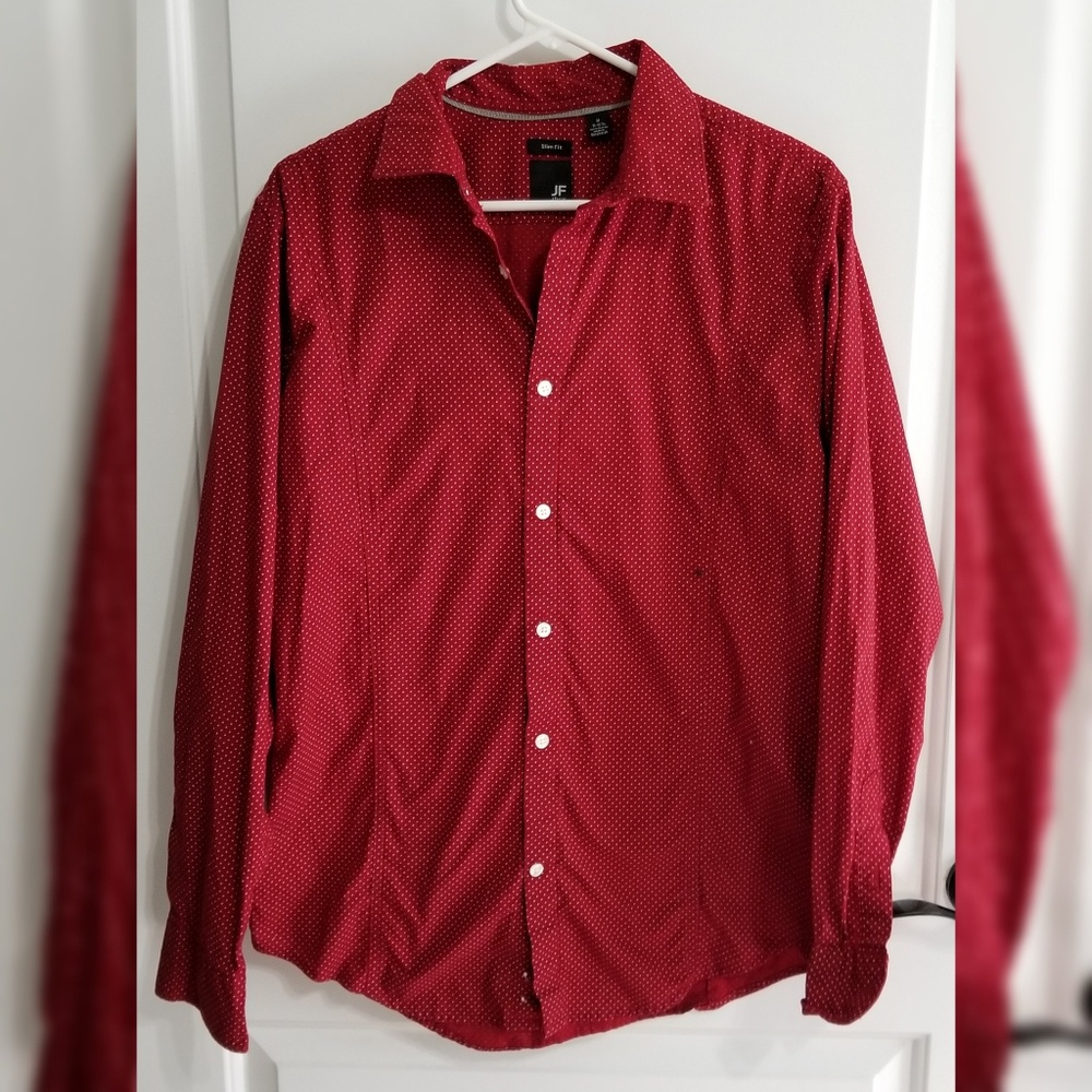 Men's Red and Polka-Dot Dress shirt